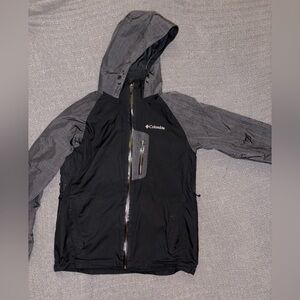 Columbia Men's Black and Charcoal Raincoat